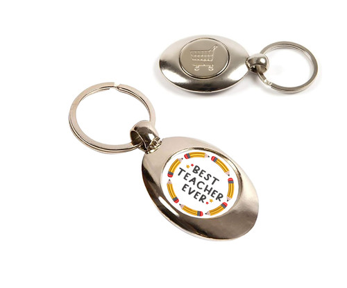 Shopping trolley token keyring - trolley,