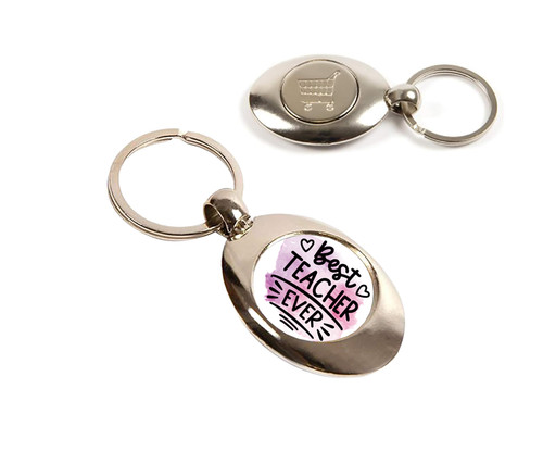 Shopping trolley token keyring - shopping,