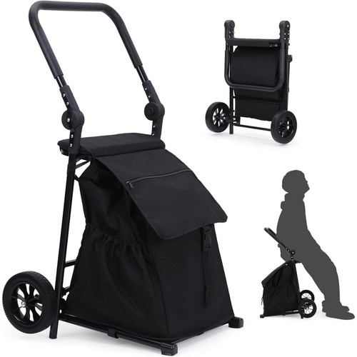 Foldable shopping trolley with - foldable,