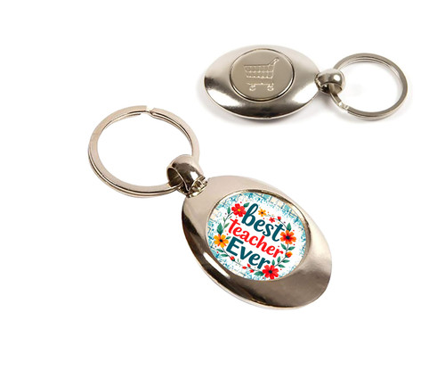 Shopping trolley token keyring - trolley,