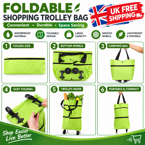 Foldable shopping trolley - foldable,